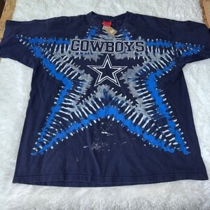 Dallas Cowboys Tie Dye T Shirt Men's XL Reebok NFL Football Star Graphic Tee
